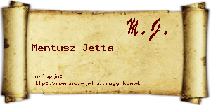 Mentusz Jetta névjegykártya